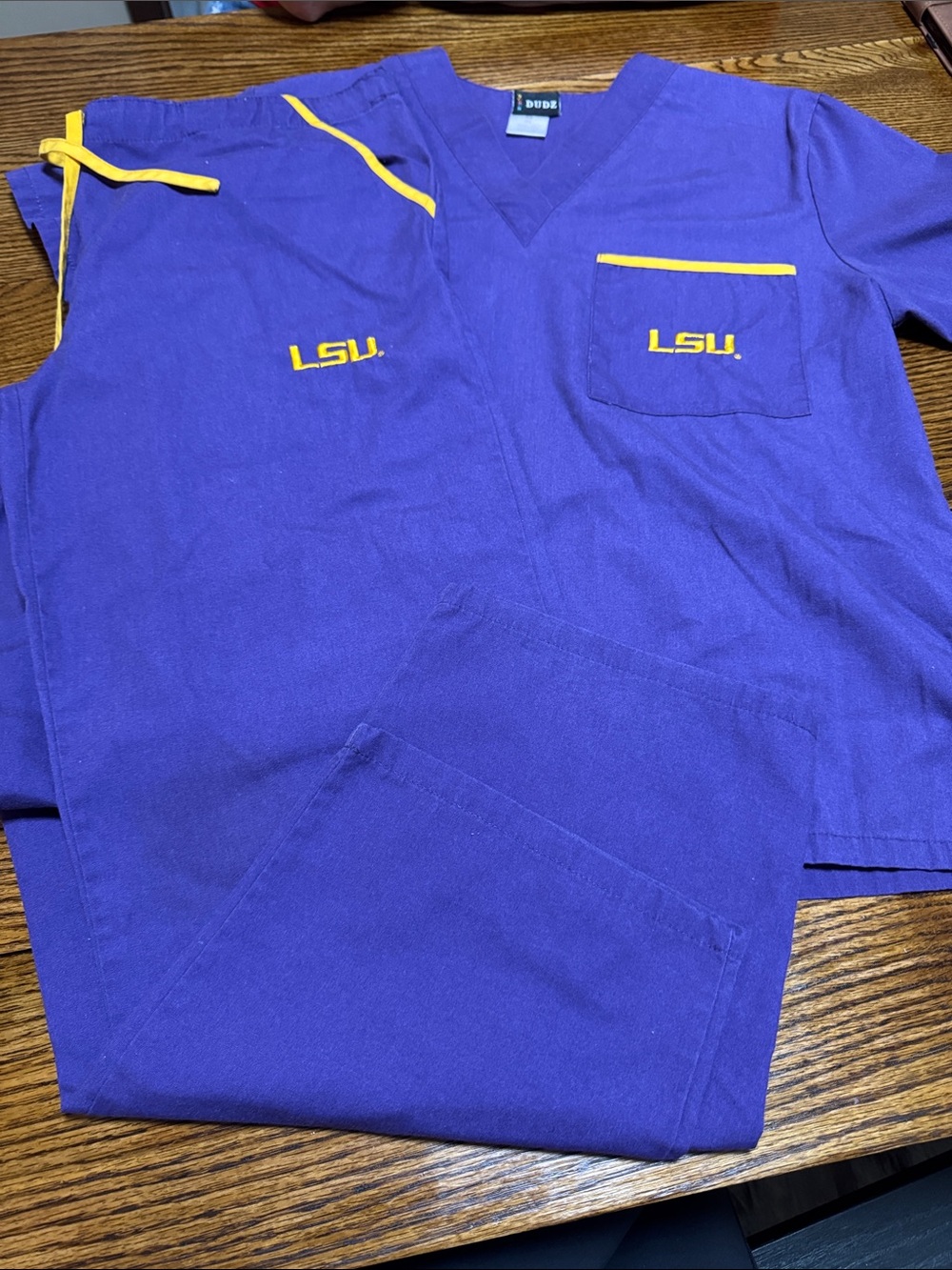 LSU Purple and Gold Medical Scrub Set - Unbranded